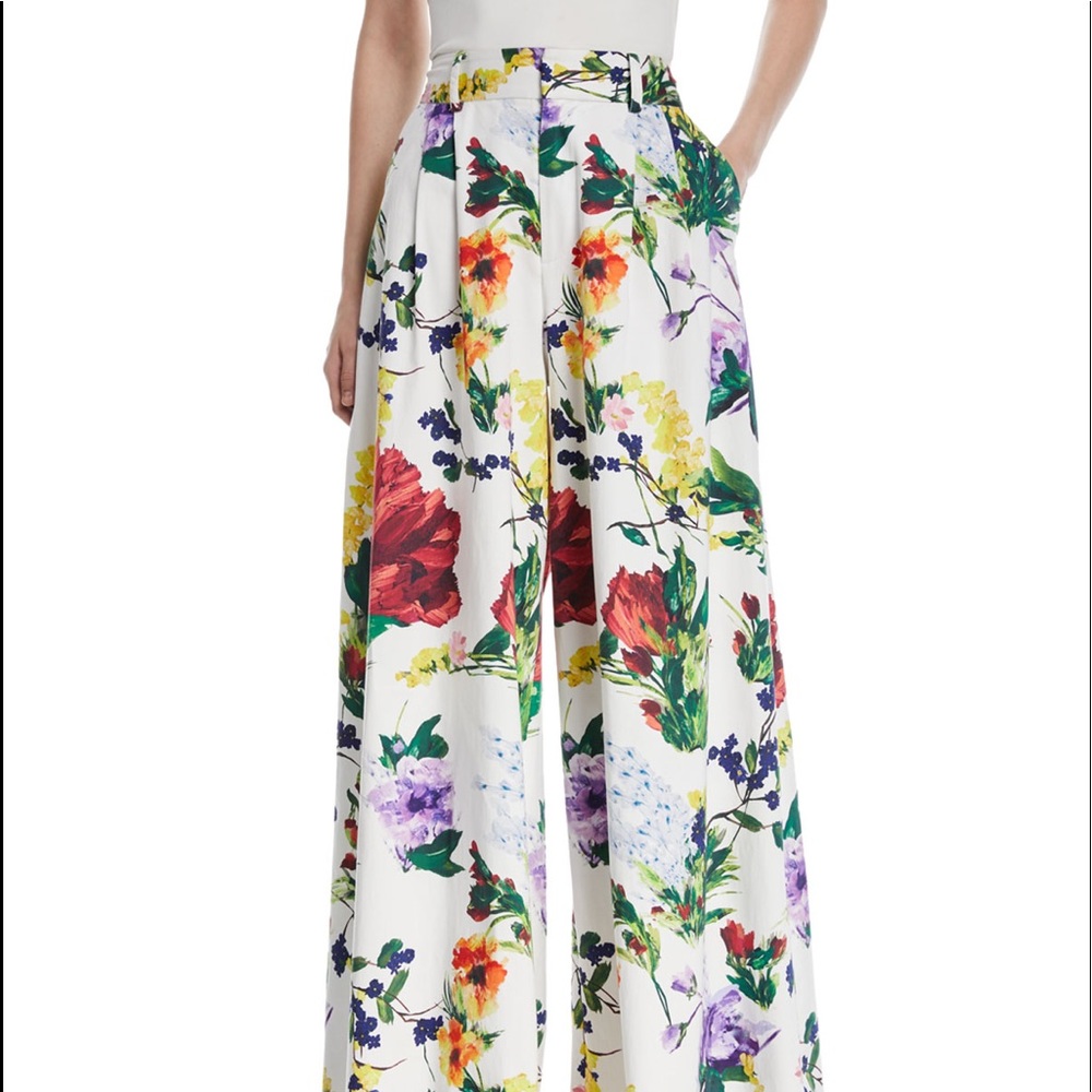 Alice + Olivia Dustin super flared floral-print pants